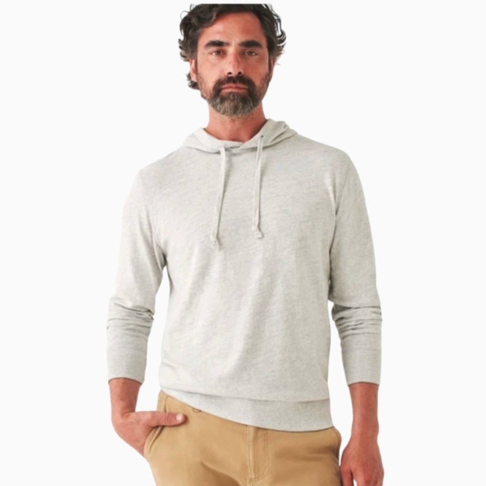 Faherty Pullover Hoodie Gray Mens Medium Excellent ⭐️